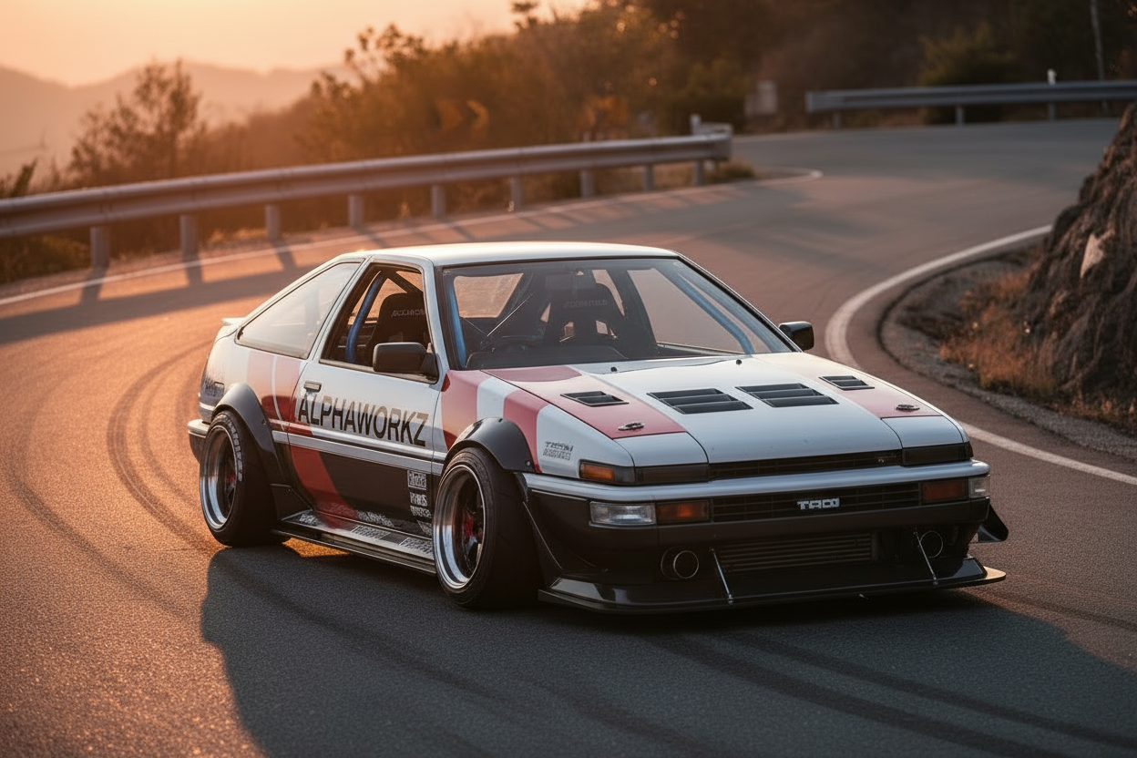 remove rear wing and any logos has to be the alpha workz logo